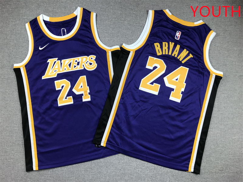 Youth Los Angeles Lakers #24 Bryant Purple Nike 2025 NBA Jersey style 1->youth nba jersey->Youth Jersey